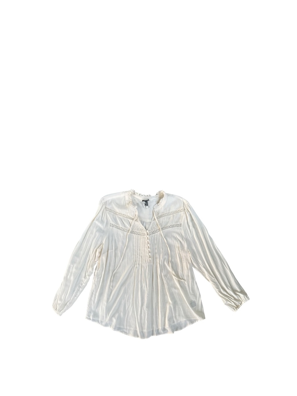 torrid Cream Peasant Blouse with Lace Details